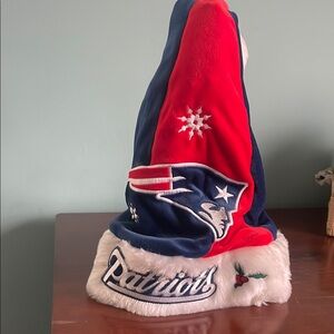 Patriots Red and Blue Santa Hat